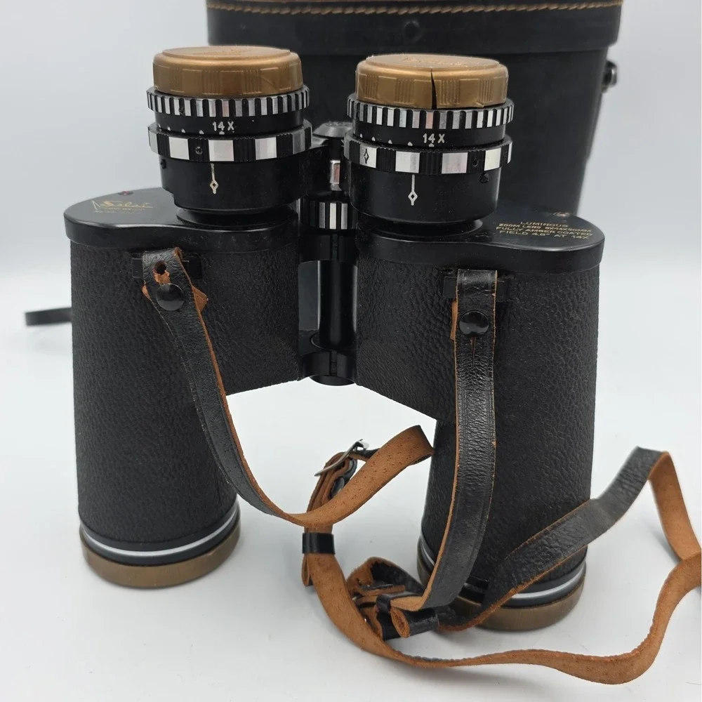 Selsi Vintage Lightweight Binoculars Zoom Lens 8x 14x50MM No. 43-4354 With Case